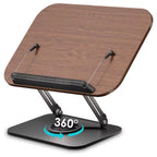 Adjustable Laptop & Tablet Stand – Ergonomic Wooden Desk Stand for Work, Cooking & Reading