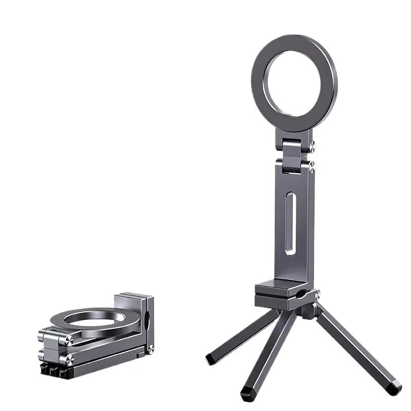 Magnetic foldable phone tripod stand for iPhone and Android, portable travel accessory for video and photos