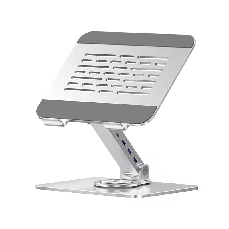 Adjustable Aluminum Laptop Stand with USB Hub – Ergonomic Cooling Stand