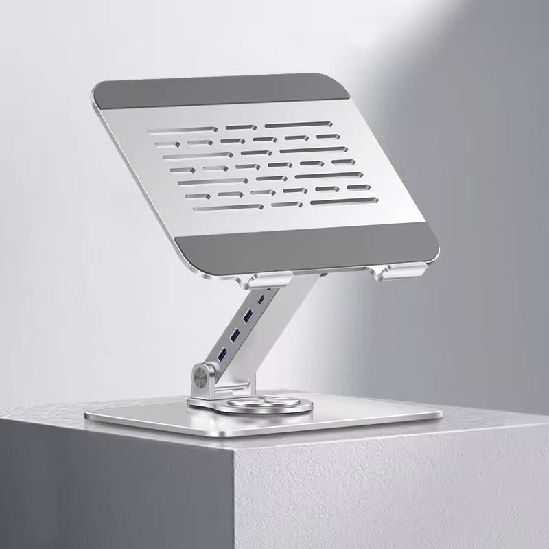 Adjustable Aluminum Laptop Stand with USB Hub – Ergonomic Cooling Stand