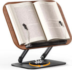 Adjustable Laptop & Tablet Stand – Ergonomic Wooden Desk Stand for Work, Cooking & Reading